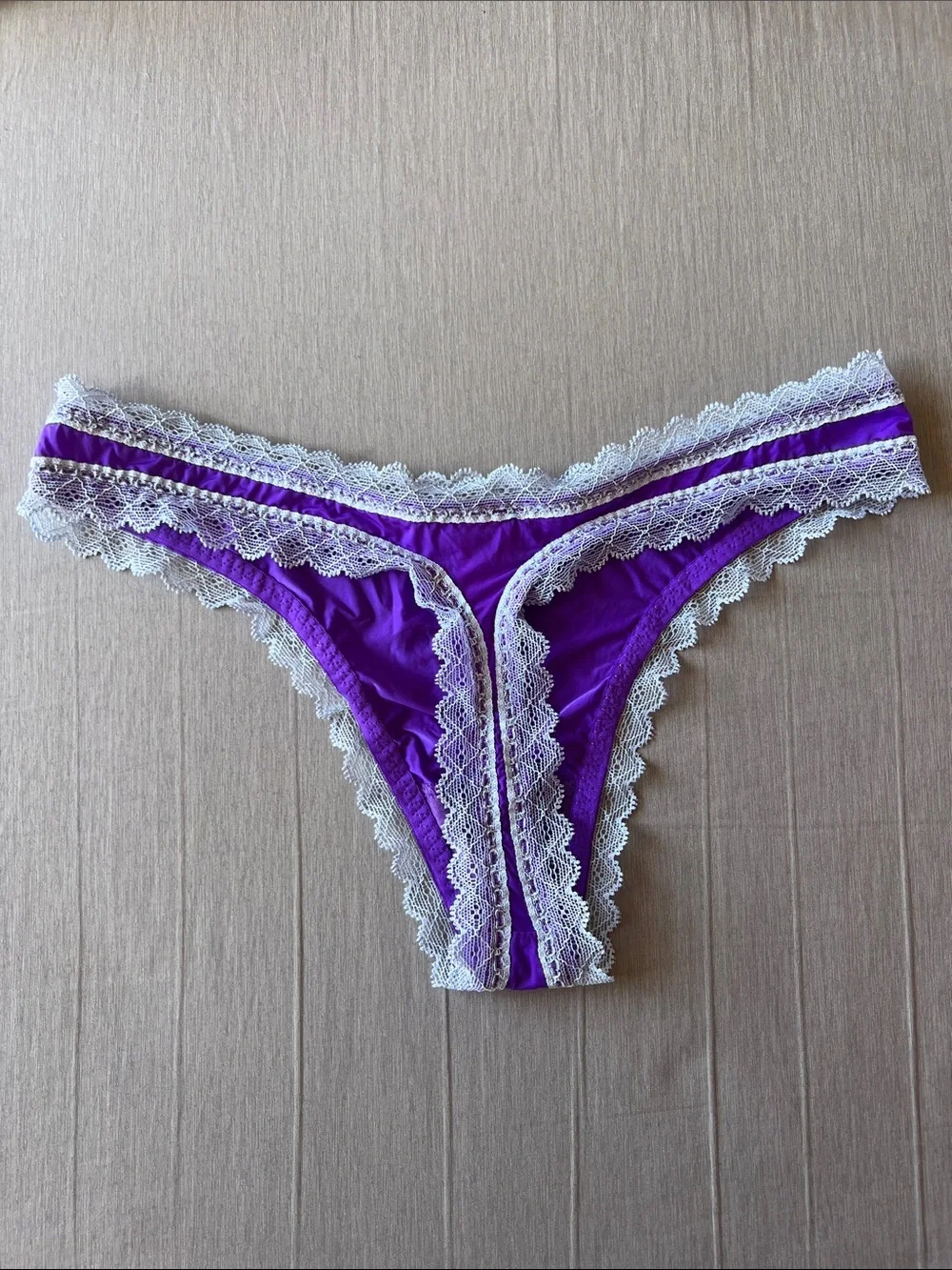 Victoria’s Secret Purple Lace-Trim Thong Panty